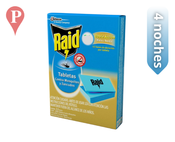 Tabletas Para Mosquitos Raid Doble Accion U Punto De Venta