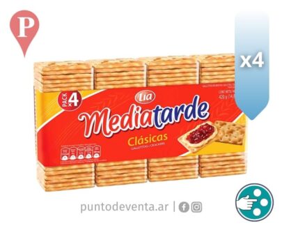 Galletitas Crackers Media Tarde Clásicas 4x105g