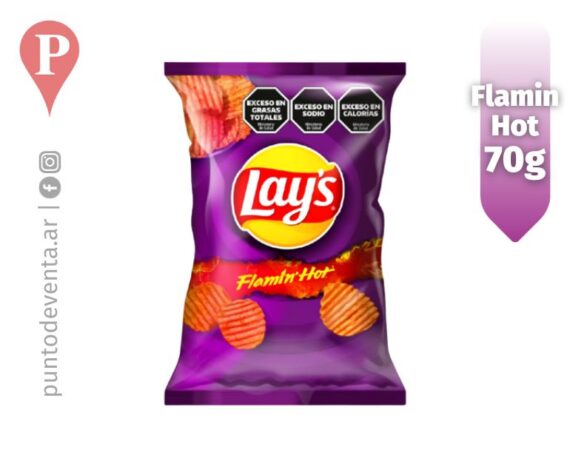 Papas Acanaladas Lays Flamin Hot 70g - puntodeventa.ar