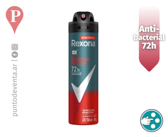 Desodorante Antitranspirante Rexona Men Antibacterial 150ml - puntodeventa.ar