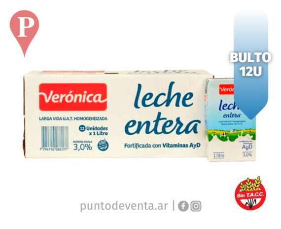 Leche Larga Vida Veronica Entera Bulto x 12u - puntodeventa.ar