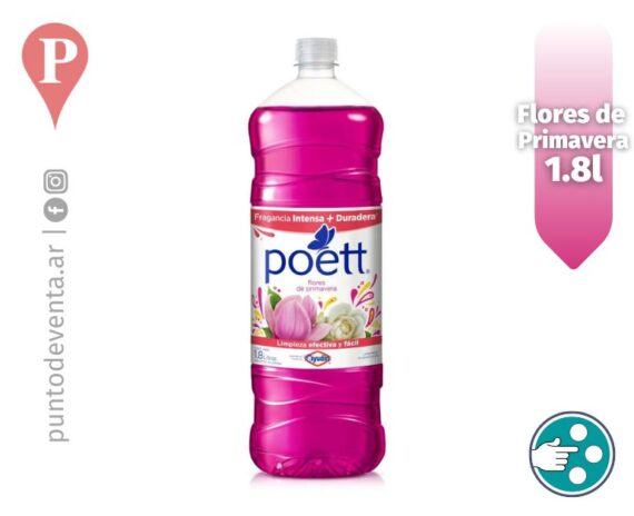 Limpiador Desodorante Liquido para Piso Poett Flores de Primavera 1.8l - puntodeventa.ar