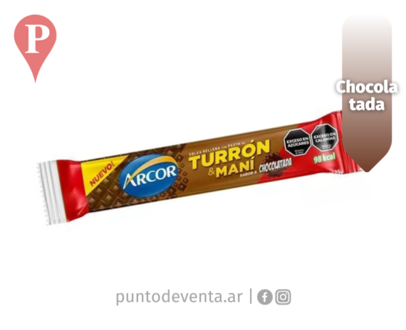 Turrón con Maní Chocolatada Arcor 25g - puntodeventa.ar