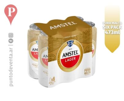 Cerveza Amstel Lager 473ml x6 - puntodeventa.ar