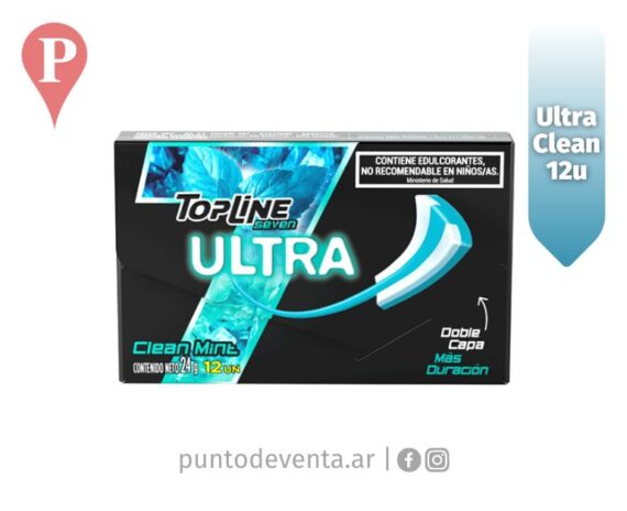 Chicles TopLine Seven Ultra Clean Mint 12u - puntodeventa.ar